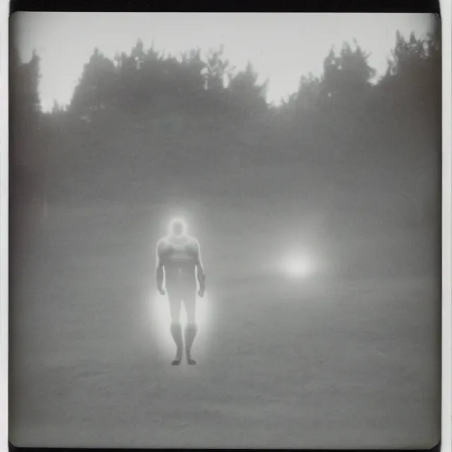 Image similar to polaroid photo an alien abduction