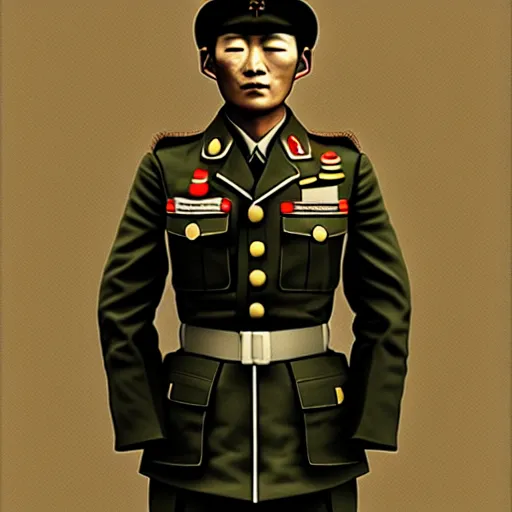 Image similar to japan soldier in world war 2, design by emanuele dascanio and robin eley