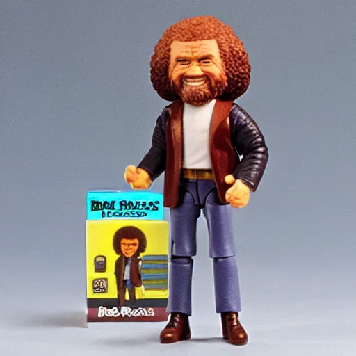 Image similar to “bob ross as a 1980s style Kenner action figure”