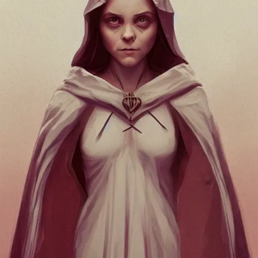 Image similar to young christina ricci as an elvish pope, digital illustration, by artgerm and greg rutkowski,