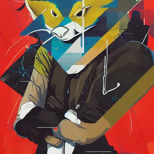 Prompt: Supreme x Starfox Profile Picture by Sachin Teng, asymmetrical, Organic Painting , Matte Painting, geometric shapes, hard edges, graffiti, street art,:2 by Sachin Teng:4