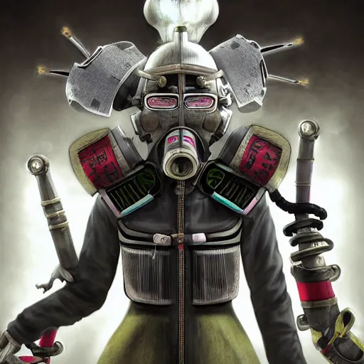 Image similar to japanese solarpunk senpai in a ceremony with extremely detailed respirators and head gear, inspired by die antwoord beautiful, hand painted textures, cloth physics, deviantart, karol bak, masamune shirow, black and white, beautiful kawaii lighting, photorealistic, concept art, perfect render, 3 d render, pixar, 8 k