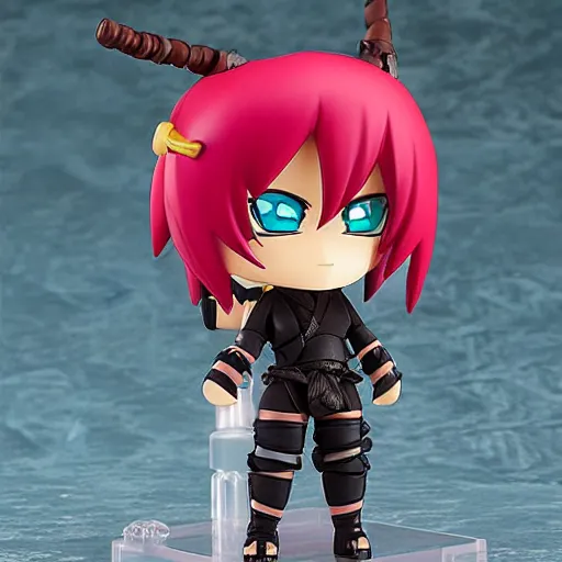 Image similar to seductive, cute young ninja, nendroid, stephen bliss style