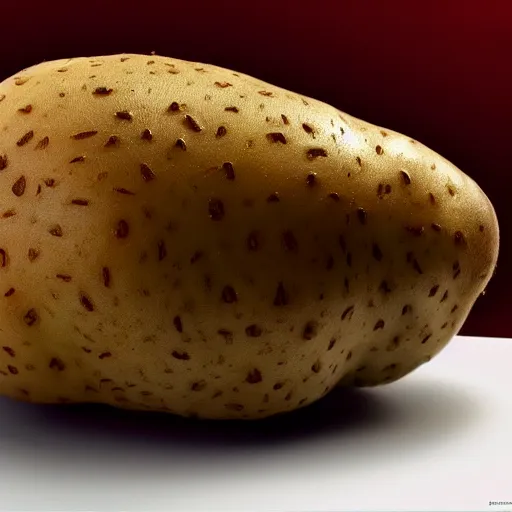 Prompt: a realistic photograph of a potato