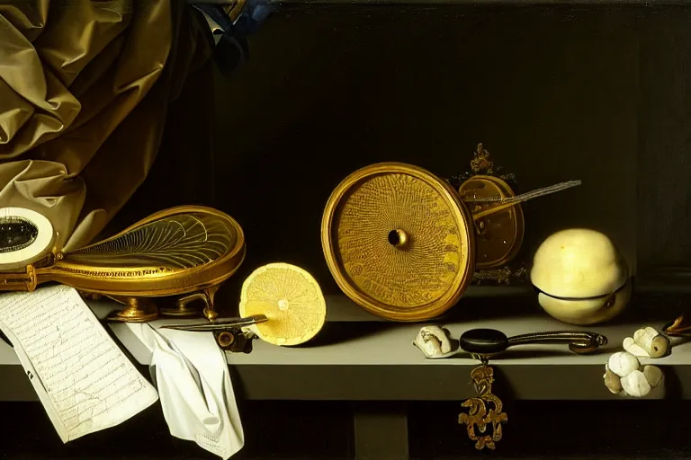 Image similar to a vanitas painting depicting an NVIDIA RTX A100 GPU, graphics card by pieter claesz and clara peeters