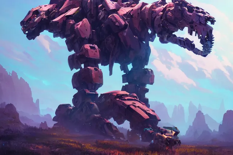 Image similar to tremortusk machine mecha animal beast robot of horizon forbidden west horizon zero dawn bioluminiscence, behance hd by jesper ejsing, by rhads, makoto shinkai and lois van baarle, ilya kuvshinov, rossdraws global illumination