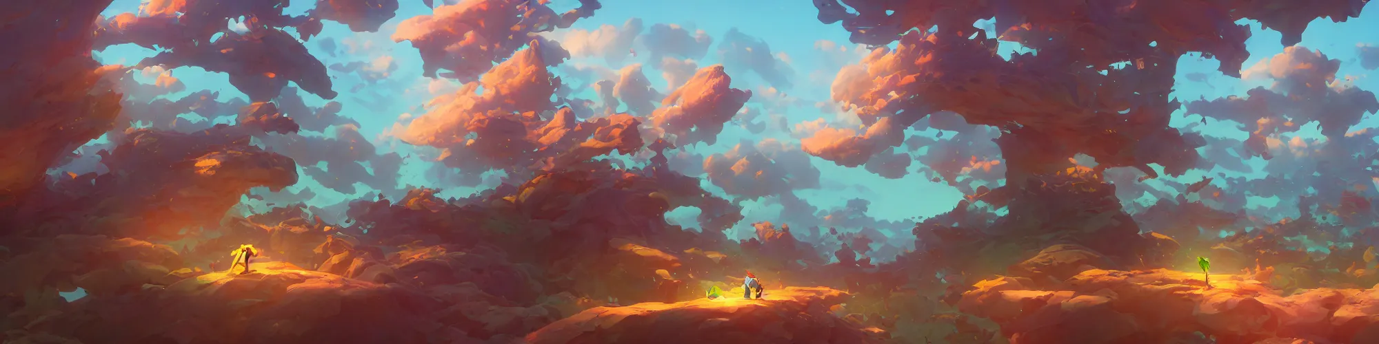 Image similar to 3 6 0 panoramic dynamics matte painting acrylic blur oil wonderland yoshi kurbi dofus, hight contrast,, behance hd by jesper ejsing, by rhads, makoto shinkai and lois van baarle, ilya kuvshinov, rossdraws global illumination