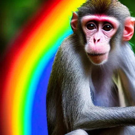 Image similar to a rainbow monkey