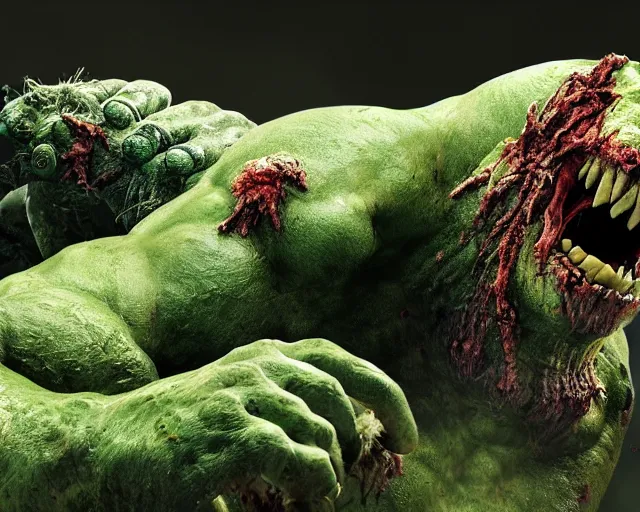 Prompt: 2 0 0 mm wildlife photography of an infected fungal horror giant hulk zombie running. highly detailed 8 k. intricate. lifelike. nikon d 8 5 0.