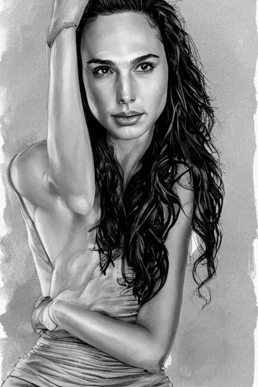 Prompt: full body portrait of gal gadot in the style of steve hanks, 4 k, detailed, 1 / 3 headroom, rule of thirds