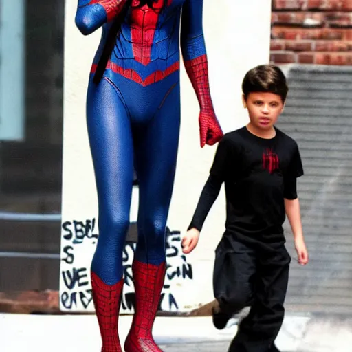 Prompt: spiderman is angelina jolie