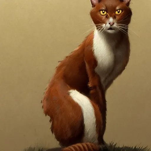 Prompt: brown brown brown brown cat, cute, fantasy character art by Greg Rutkowski, HD render 4k