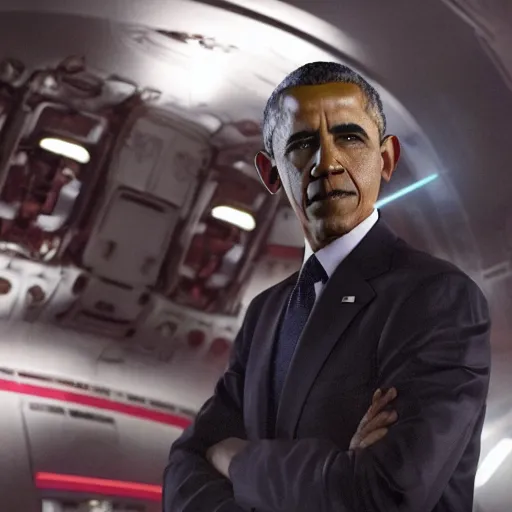 Image similar to Movie still of protomolecule Barack Obama in The Expanse