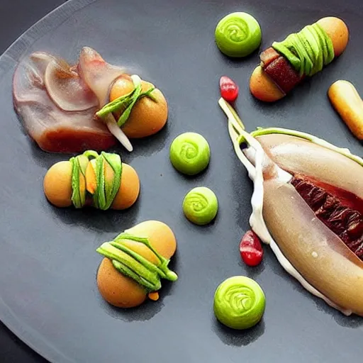 Image similar to disgusting, but futuristic food