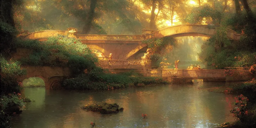 Image similar to River portal by Marc Simonetti and Delphin Enjolras and Pierre Auguste Cot