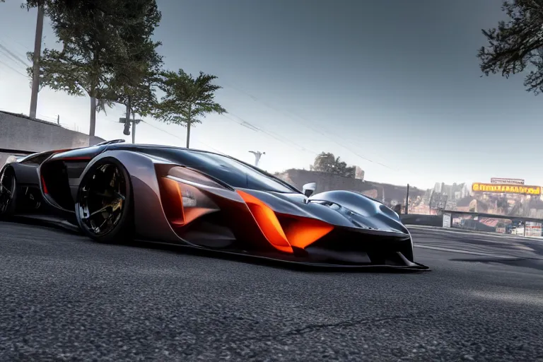 Image similar to photo wallpaper sport car gran turismo 7 forza horizon need for speed fast and furious 5 unreal engine supercar hypercar game concept car octane render, 4 khd 2 0 2 2 3 d cgi rtx style chrome reflexion global illumination ray tracing hdr arstation pixar and disney unreal