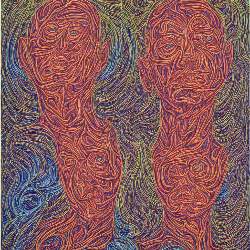 Image similar to I think therefore I am by Alex Grey