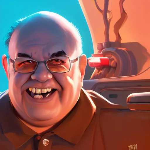 Prompt: portrait of metal danny devito, mattepainting concept blizzard pixar maya engine on stylized background splash comics global illumination lighting artstation lois van baarle, ilya kuvshinov, rossdraws