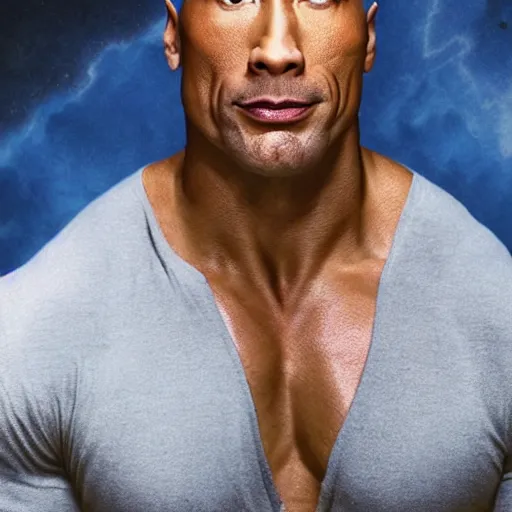 Prompt: dwayne the rock johnson in an album cover