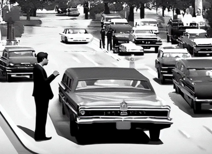 Image similar to ps 4 gameplay, john f kennedy in dallas motorcade, dealy plaza, life is strange, unreal engine