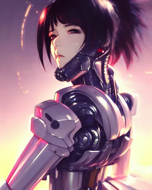 Image similar to portrait Anime Girl in mecha armor in night tokyo Sharp fine face pretty face, realistic shaded Perfect face, fine details. Anime. cyberpunk realistic shaded lighting by katsuhiro otomo ghost-in-the-shell, magali villeneuve, artgerm, rutkowski Jeremy Lipkin and Giuseppe Dangelico Pino and Michael Garmash and Rob Rey