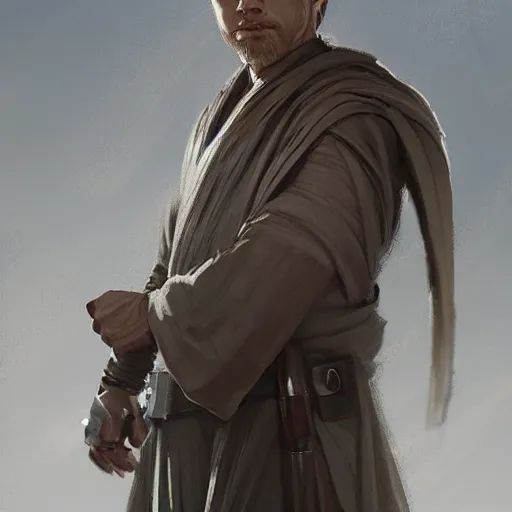 Image similar to portrait of a man by greg rutkowski, owen skywalker from star wars expanded universe, wearing jedi robes, he is about 2 0 years old, highly detailed portrait, digital painting, artstation, concept art, smooth, sharp foccus ilustration, artstation hq