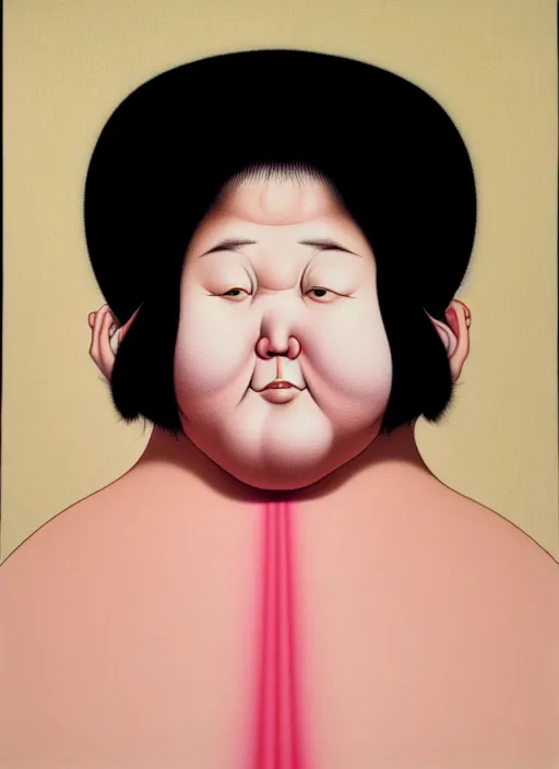 Image similar to portrait cute fat woman by shusei nagaoka kaws, david rudnick, takato yamamoto, airbrush on canvas pastell colors cell shaded 8 k