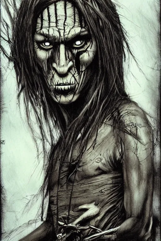 Image similar to mad native american skinwalker artwork by ben templesmith