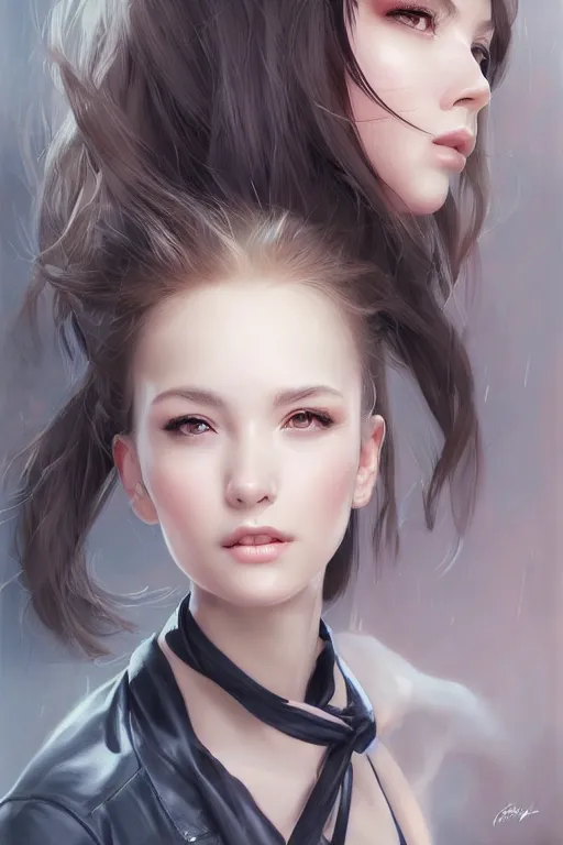 Prompt: Portrait by Artgerm and WLOP