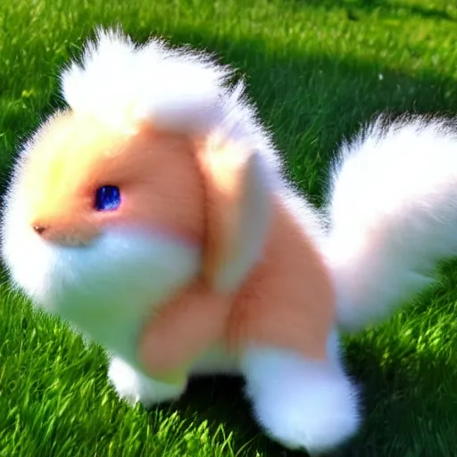 Image similar to real life Pokemon, cute!!!, fluffy!!!, ultra realistic!!!, golden hour, sharp focus