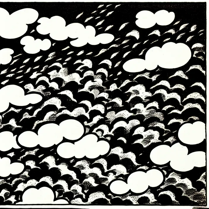 Image similar to a still frame from comic strip, birds dancing clouds 1 9 5 0, herluf bidstrup, new yorker illustration, monochrome contrast bw, lineart, manga, tadanori yokoo, simplified,