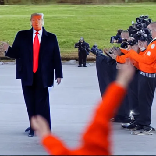 Image similar to donald trump in orange jumpsuit