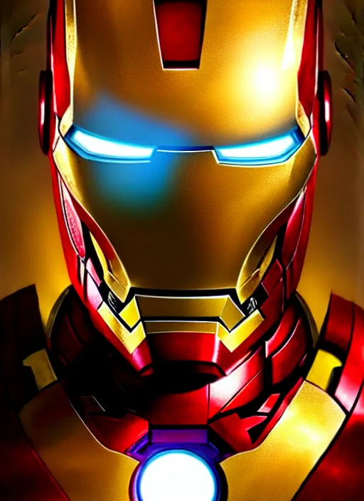 Image similar to portrait of iron man, marvel, victorian, concept art, detailed face, fantasy, close up face, highly detailed, cinematic lighting, digital art painting by greg rutkowski