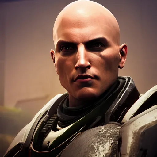 Image similar to destiny 2 zavala in real life, photo portrait