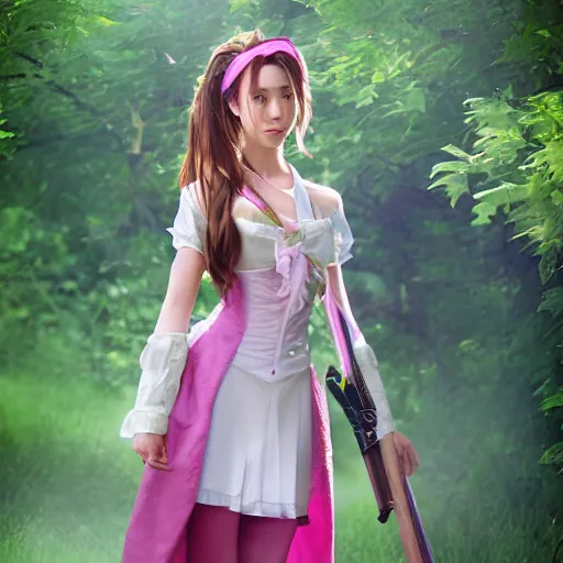 Image similar to aerith gainsborough by chengwei pan