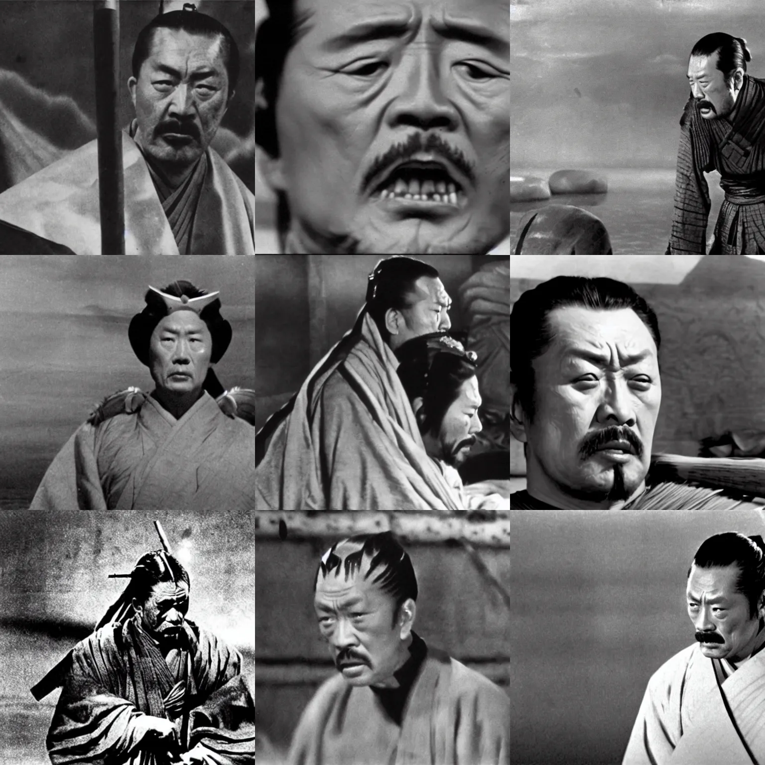 Prompt: a film still from throne of blood ( 1 9 5 7 )