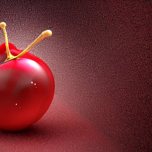 Prompt: Exploding cherry, 3d render