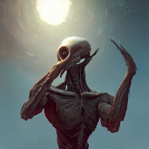 Image similar to the most intelligent alien being that ever existed - art by greg rutkowski