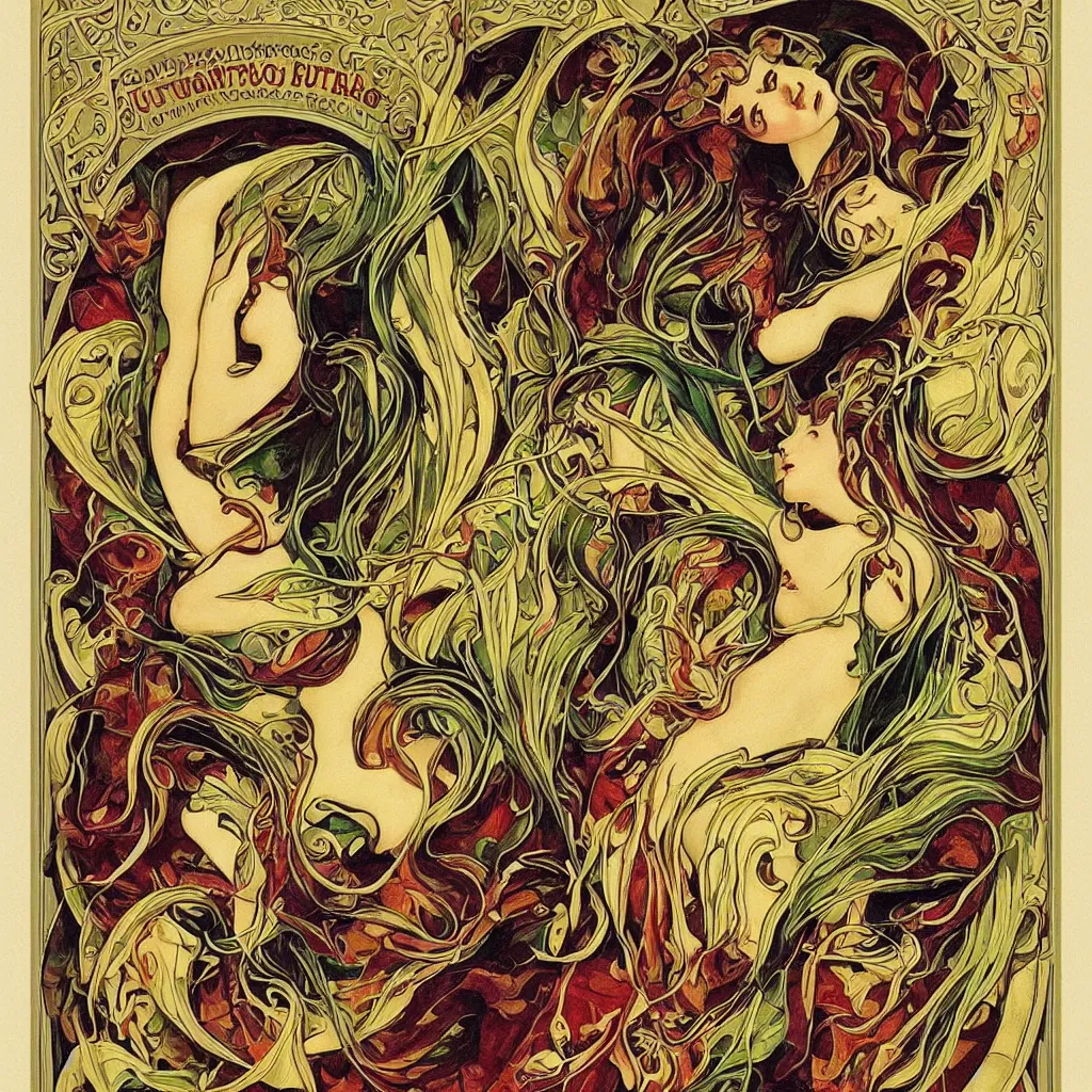 Image similar to “Beautiful art nouveau advertisement for the ultimate everything burrito. Detailed advertisement for a delicious everything burrito by Victor Horta. This burrito will change your life. Sultry. Extreme beauty.”