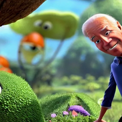 Image similar to joe biden in the movie a bugs life, film still, cinematic lighting