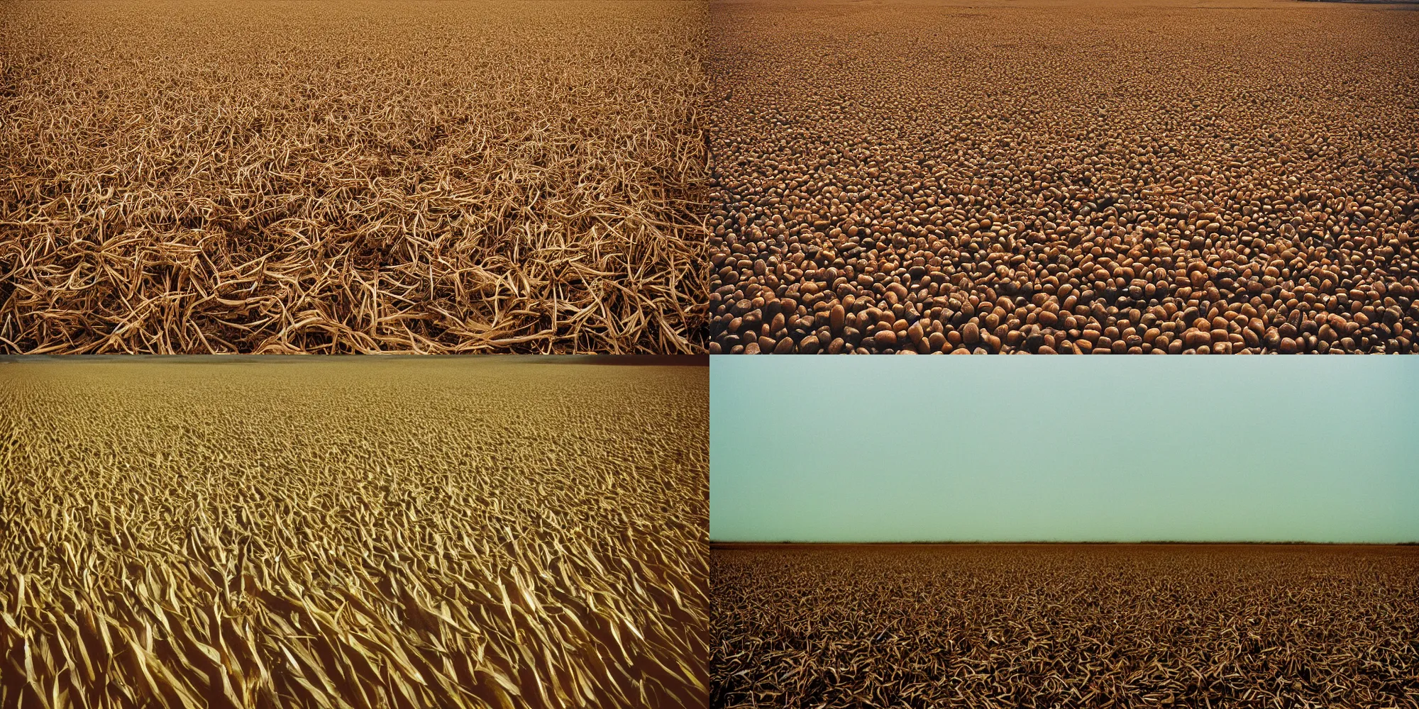 Prompt: corn wasteland, cinestill 800t 50mm eastmancolor, liminal space