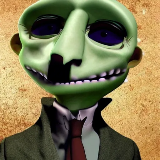 Image similar to mort of madagascar fame in the image of voldemort