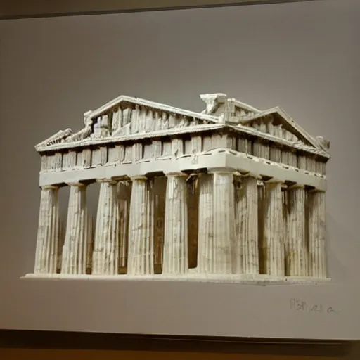 Image similar to the parthenon made out of jelly material, detailed
