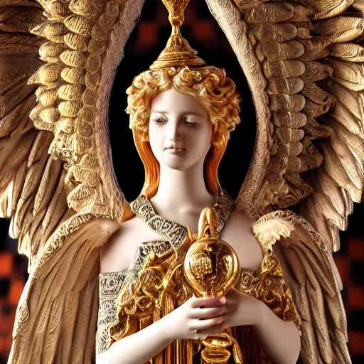 Image similar to beautiful angel with ornate robes, highly detailed, 4k, HDR, smooth, sharp focus, hyper realistic, high resolution, award-winning photo