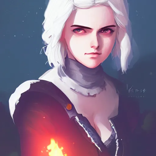 Prompt: portrait of ciri from the Witcher 3, forest landscape, night time, ambient lighting, 4k, anime key visual, lois van baarle, ilya kuvshinov, rossdraws, artstation