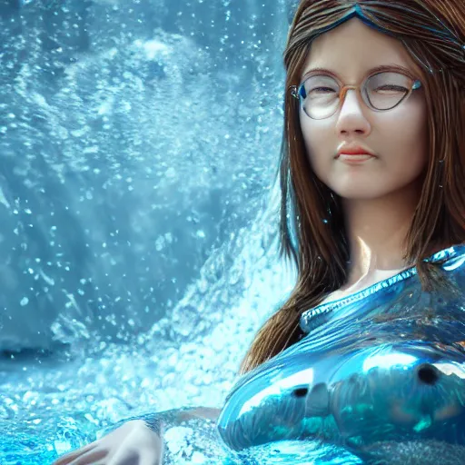 Image similar to character design, goddess of water, octane render, 3 d render, photo realism, ultra detailed, hd, 4 k