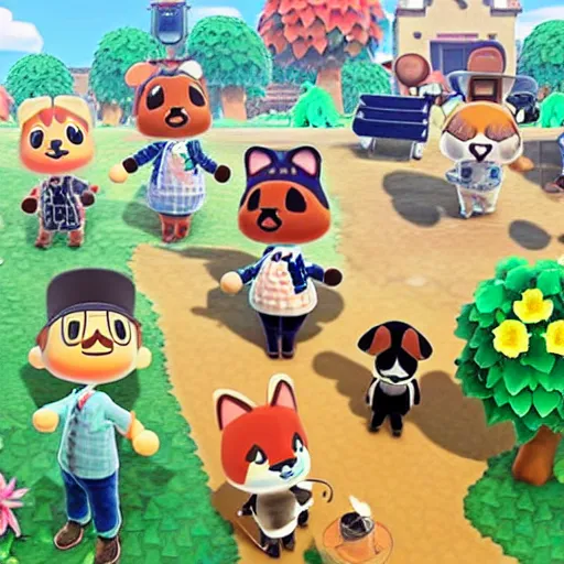 Image similar to animal crossing, cat