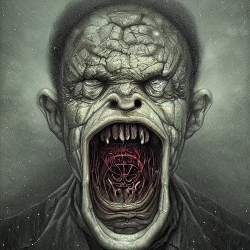 Prompt: a hyperrealistic painting of cosmic horror, by anton semenov and santiago caruso, highly detailed, vivid color,