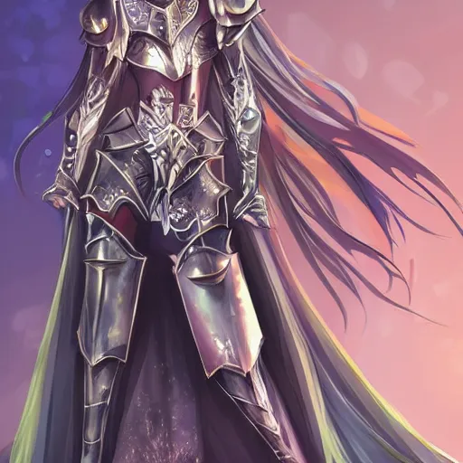 Anime girl in elegant knight armor, fantasy, vibrant, | Stable Diffusion |  OpenArt