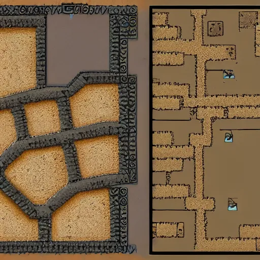 Prompt: a rpg combat map for a desert encounter, no grid